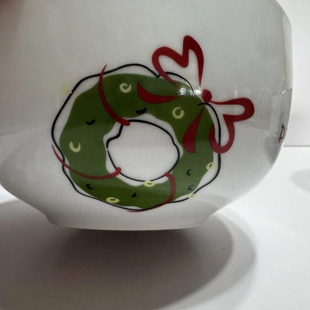 Studio JCPenny Bowls Jingle Santa's Christmas Bowls Set of 2 Dashing Throw Snow